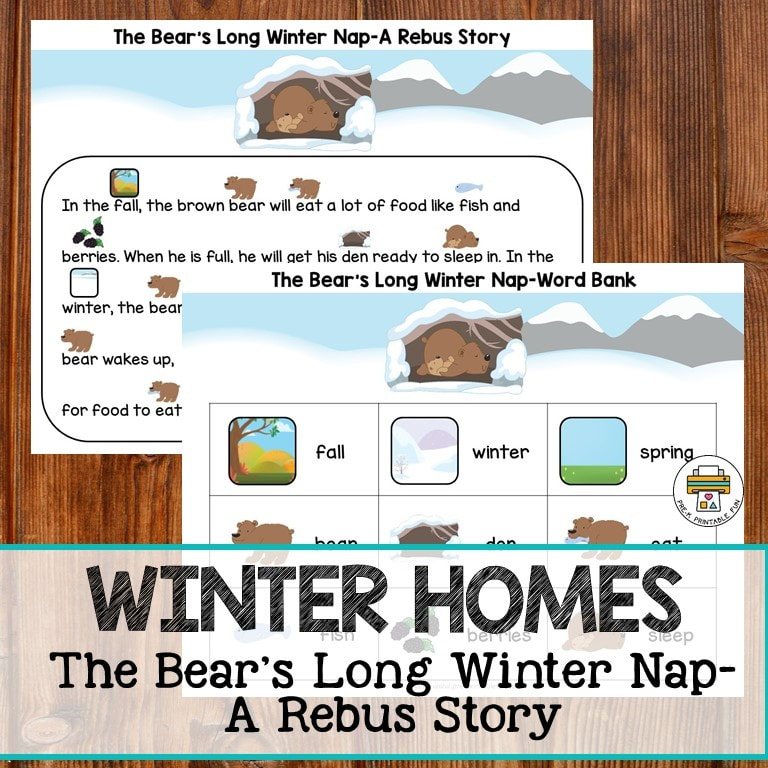 Animals in the Winter - Pre-K Printable Fun