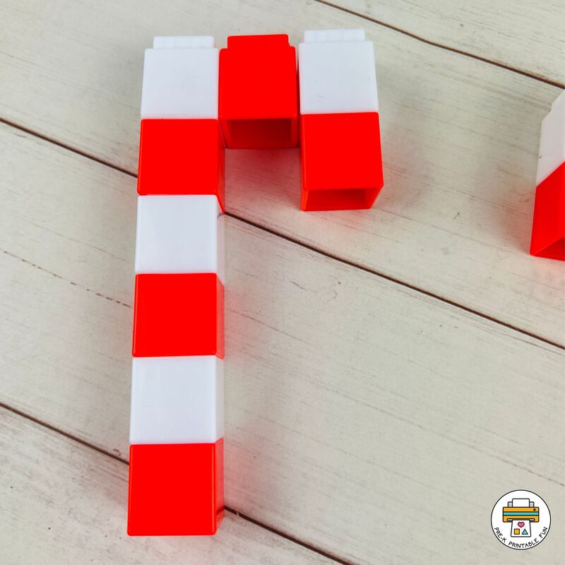 build a candy cane with blocks
