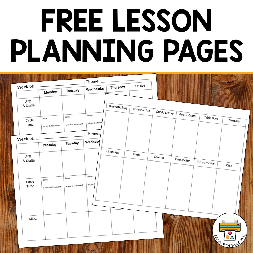 Free Preschool Lesson Planning Template Intended For Blank Preschool Lesson Plan Template