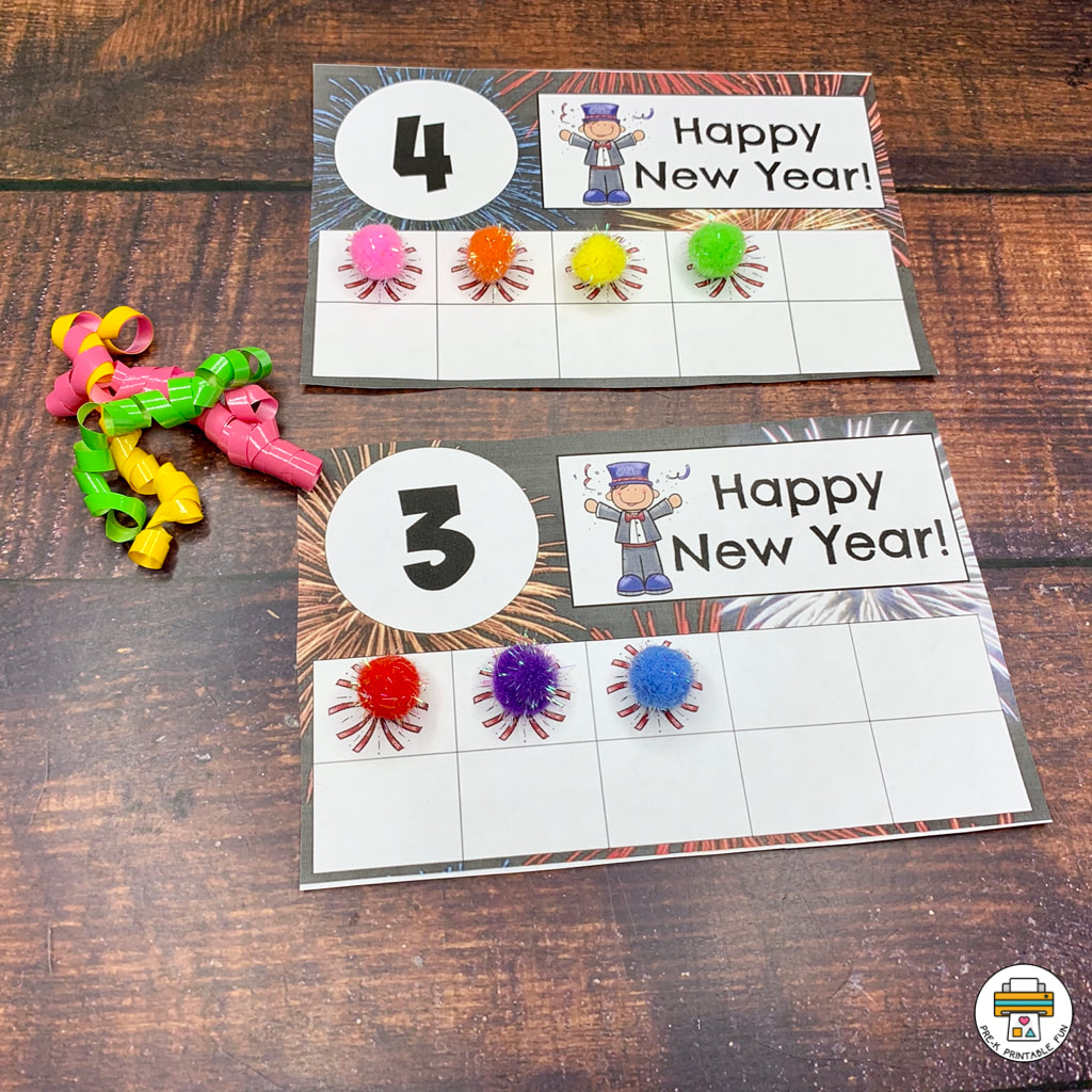 Firework Math Activity with Pompoms - Fun-A-Day!