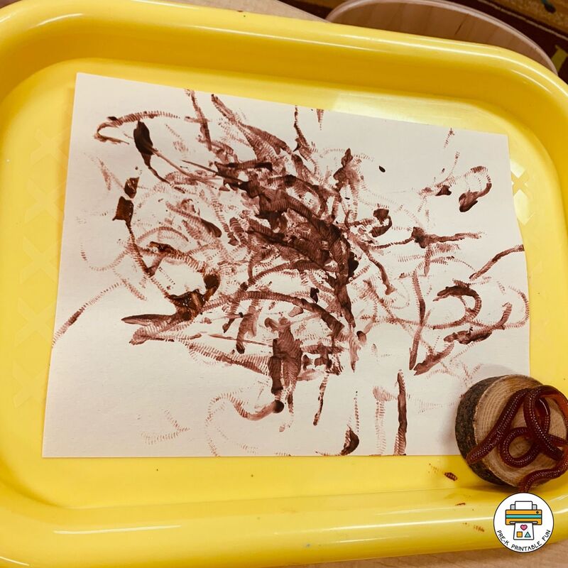 Paint With Rubber Worms - Pre-K Printable Fun