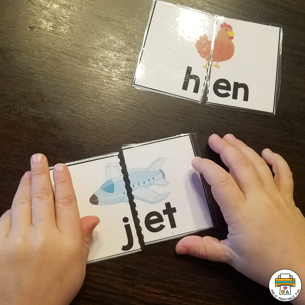 Word Family Puzzle Cards - Pre-K Printable Fun