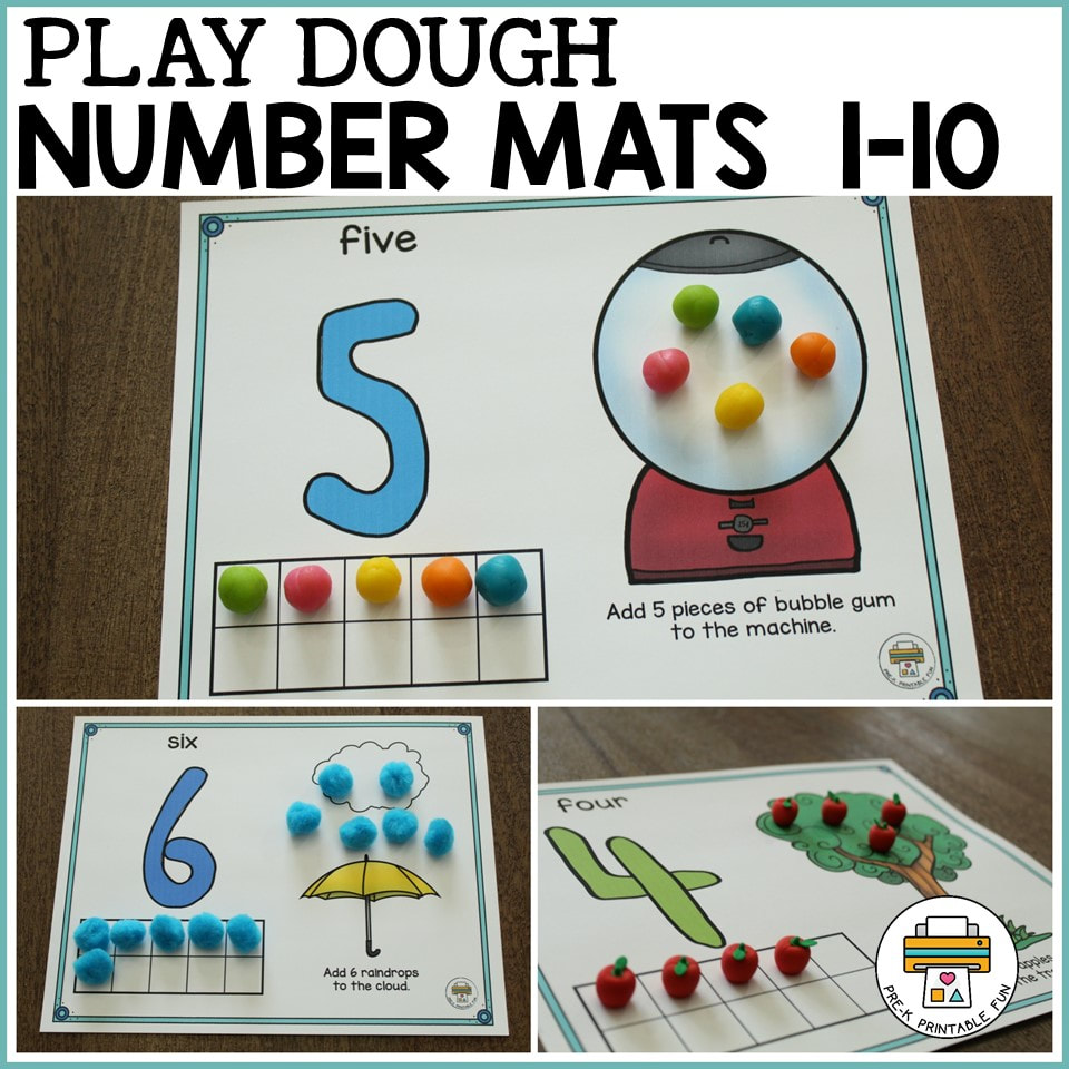 Play Dough Number Mats - Pre-K Printable Fun