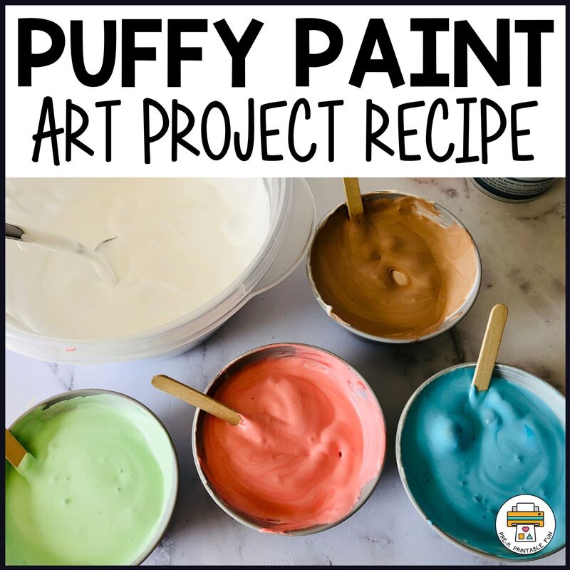 Puffy Paint Art Recipe - Pre-K Printable Fun