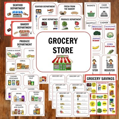 Grocery Store Dramatic Play Pack