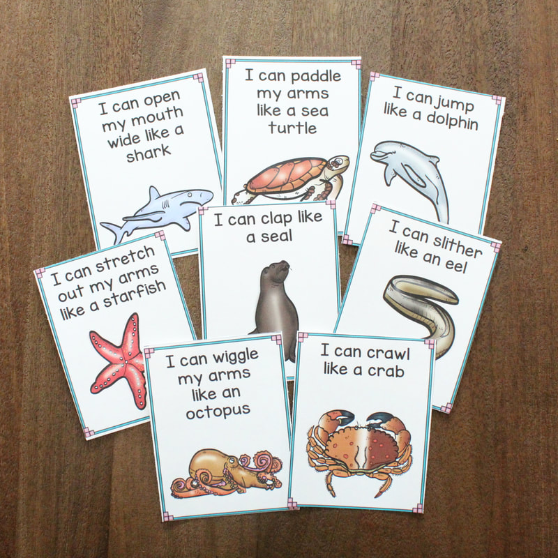 Ocean Animal Movement Cards Free Printable