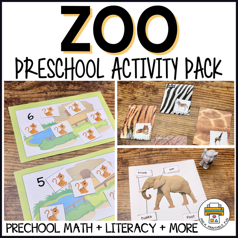 Zoo Activity Pack - Pre-K Printable Fun