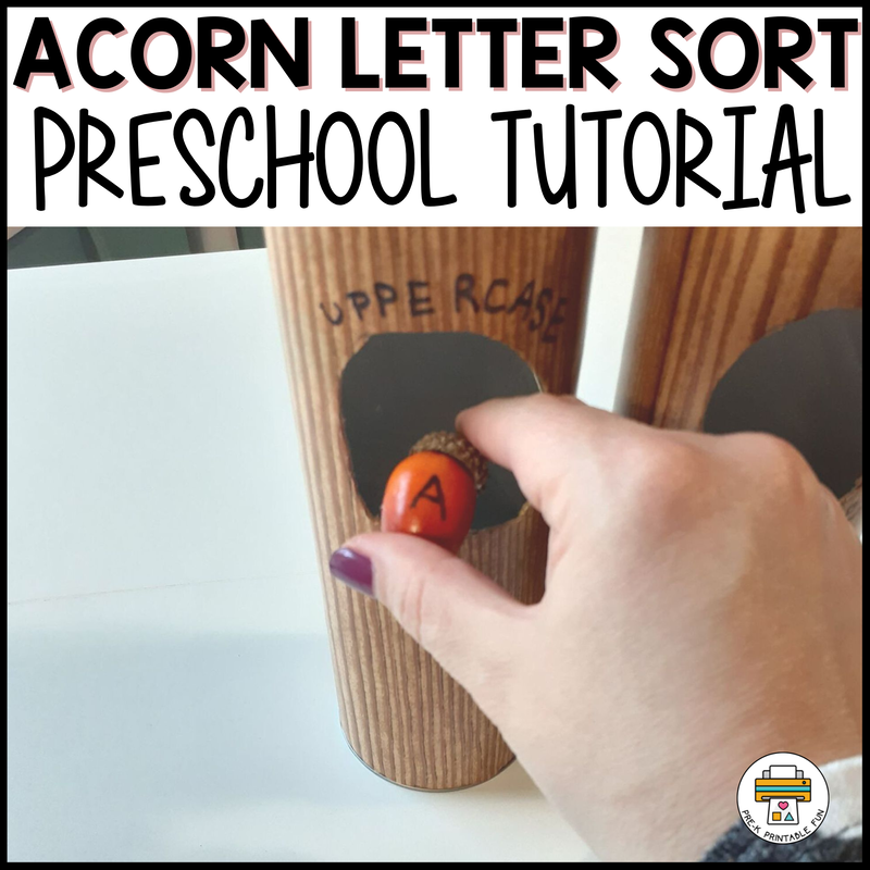 Acorn Letter Sort Preschool Tutorial Cover 