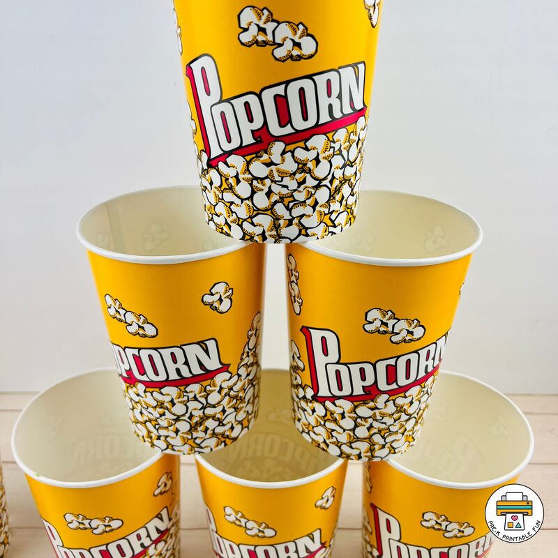 build towers with popcorn buckets