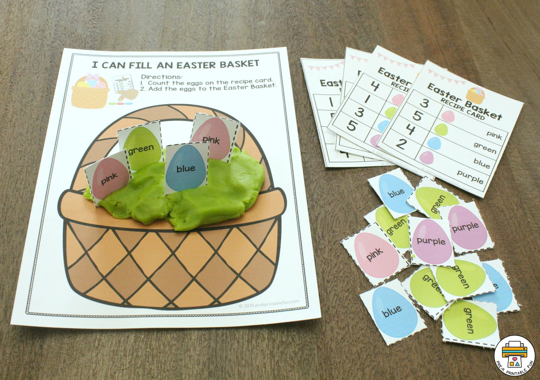 Easter Basket Math Recipe Cards