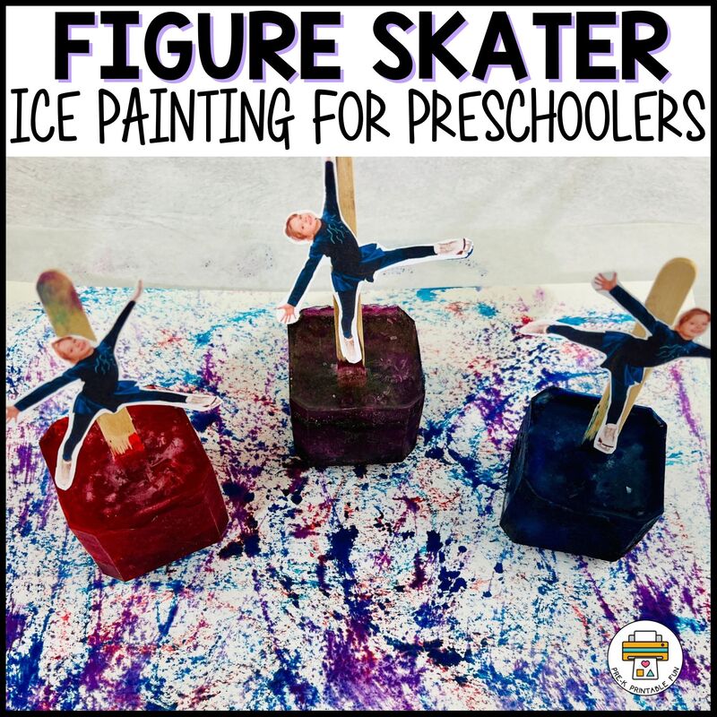 Figure Skater Ice Painting