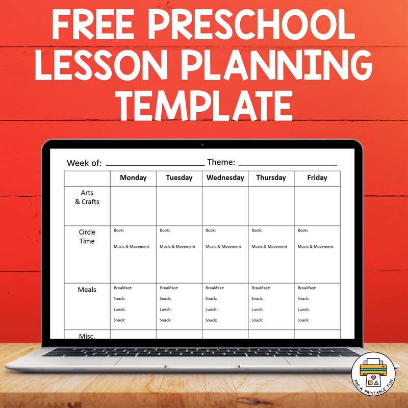 Free Preschool Lesson Planning Template