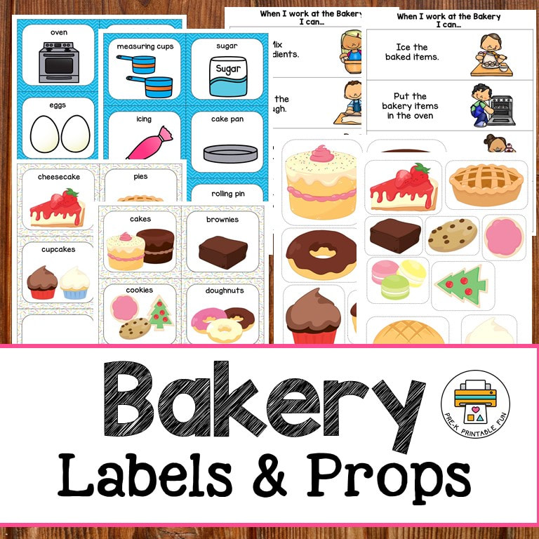 Bakery Dramatic Play Pack