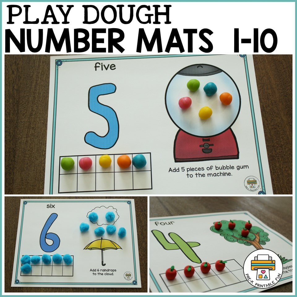 Play Dough Number Mats