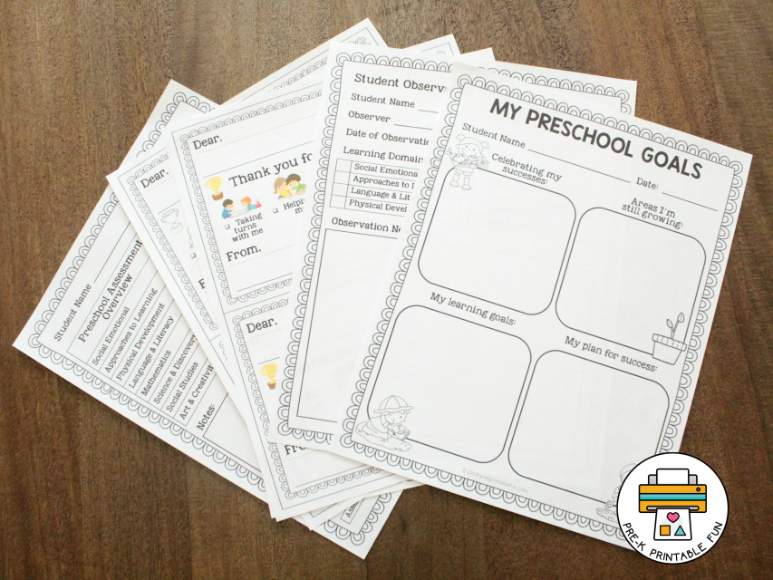 Preschool Assessment Binder Free