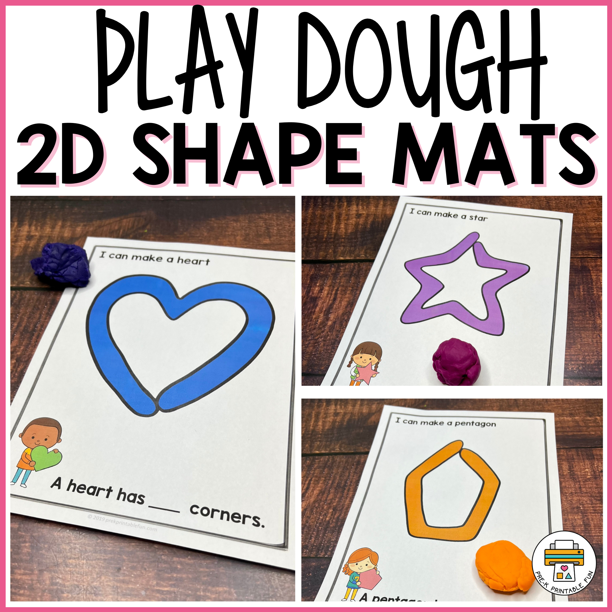 FREE SHAPES PLAY DOUGH MATS (Instant Download)  Shapes preschool,  Preschool learning, Preschool math