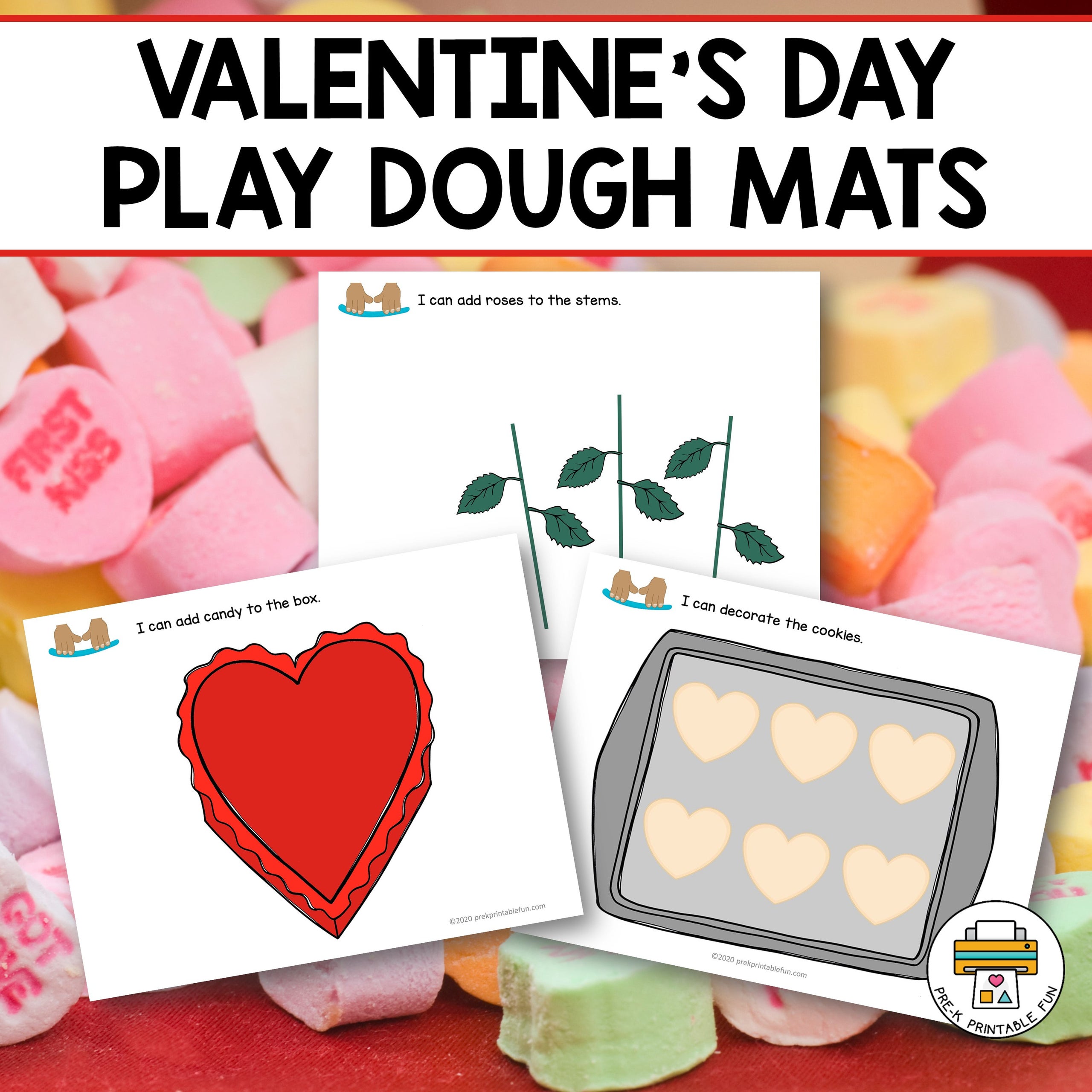 Valentines Day Play Dough Mats