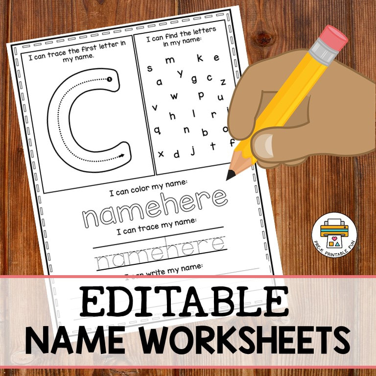 Editable Name Worksheets