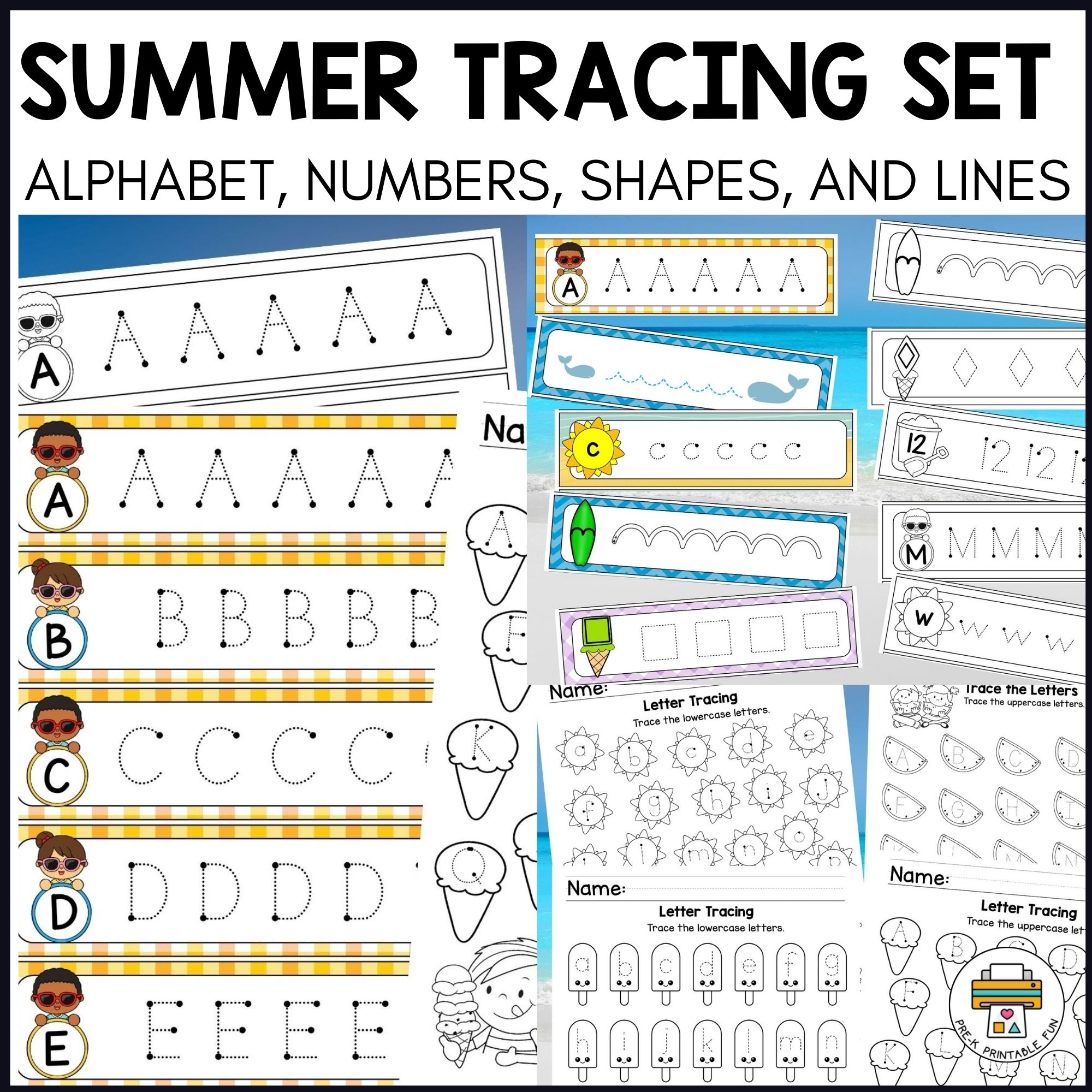 summer tracing activity pack