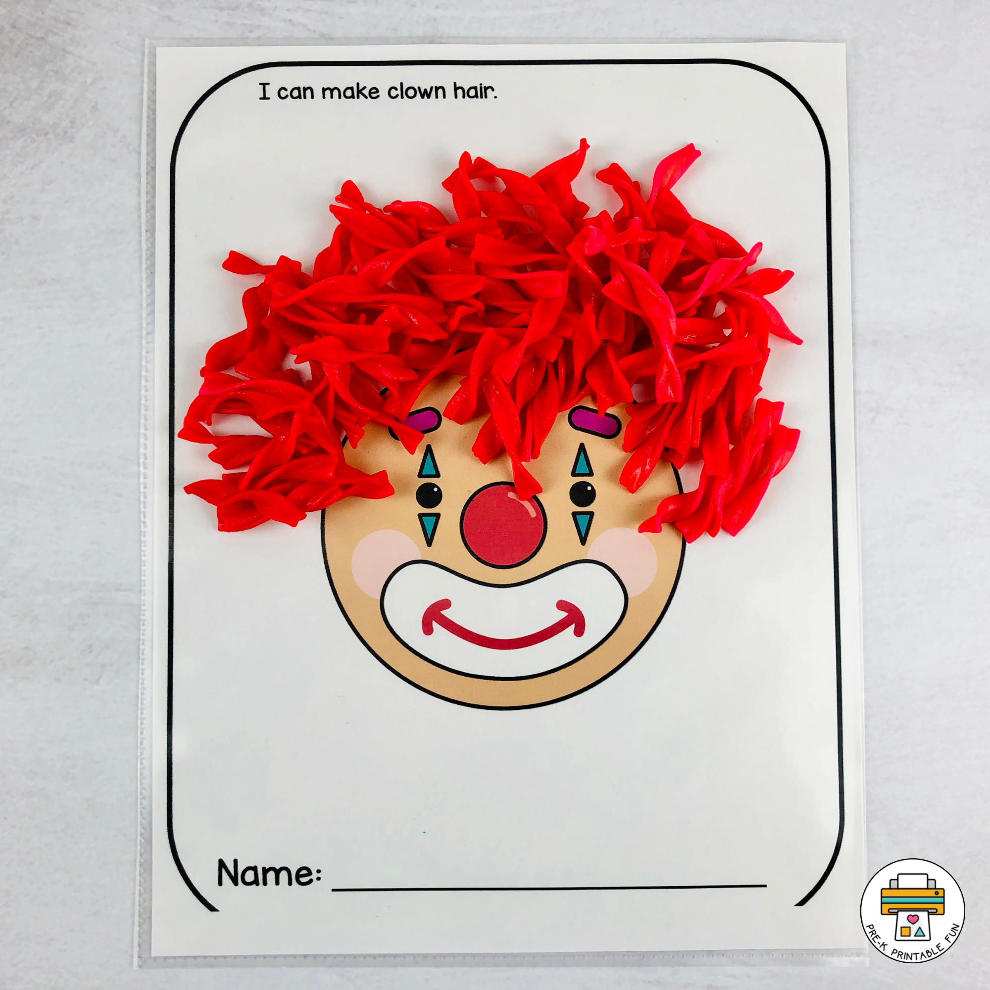 Free Circus Clown Hair Craft Mat