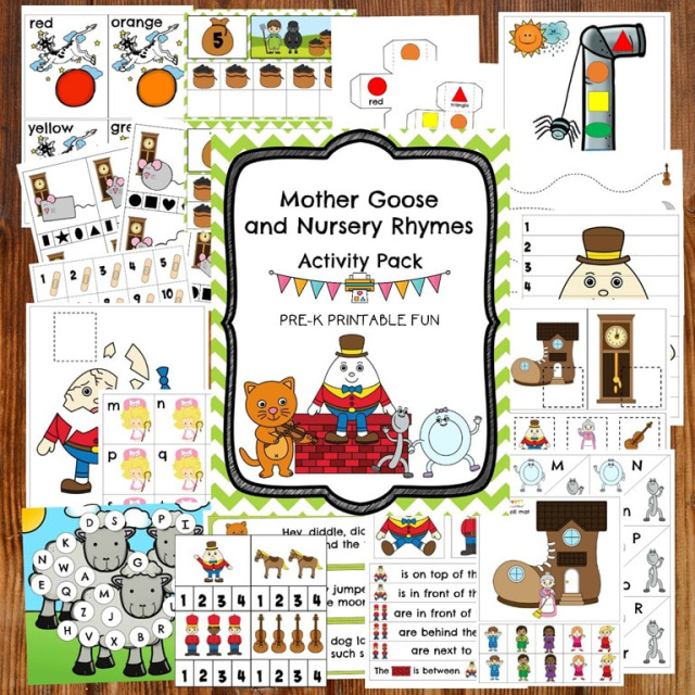 Mother Goose And Nursery Rhymes Activity Pack