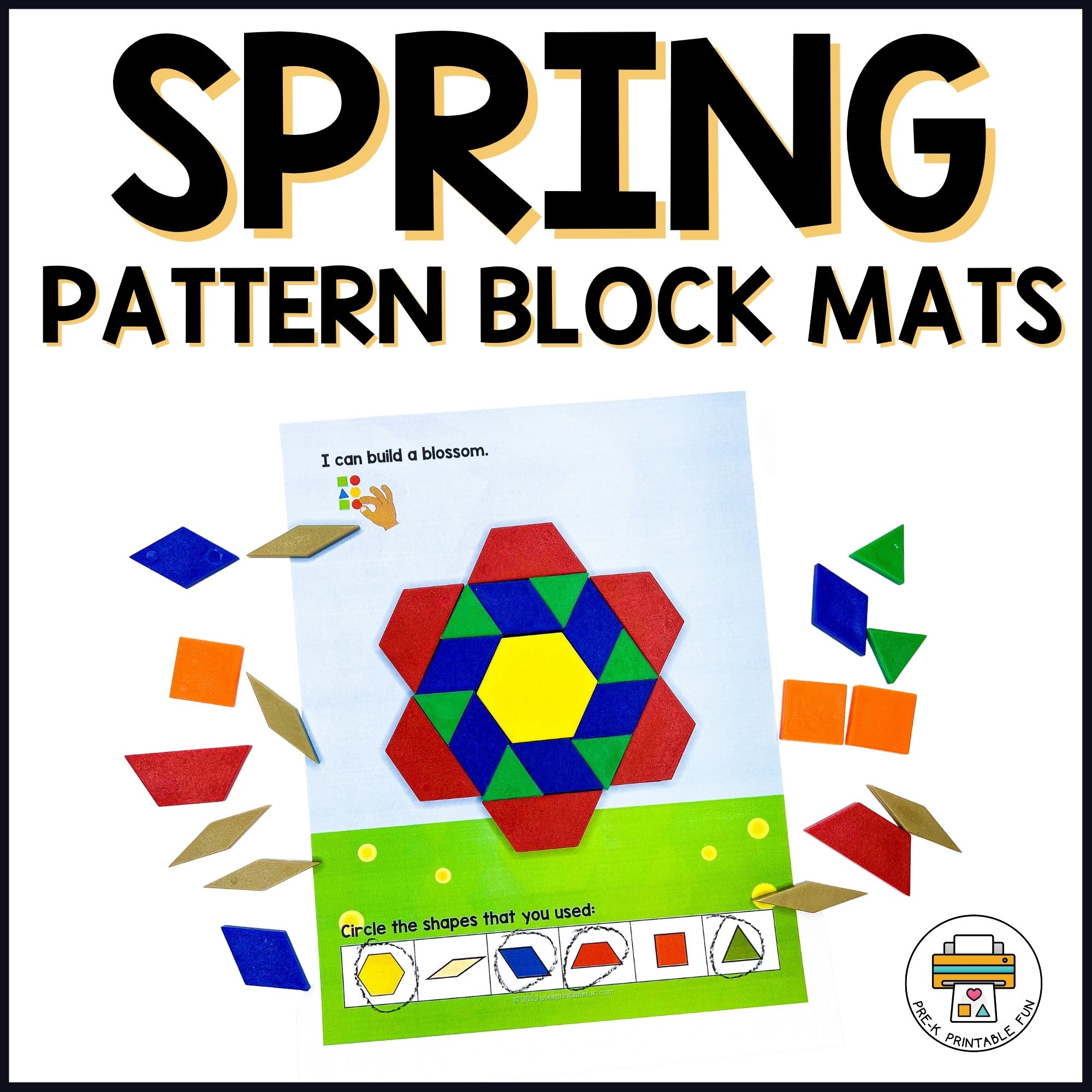 Spring Pattern Block Mats + Mini Books