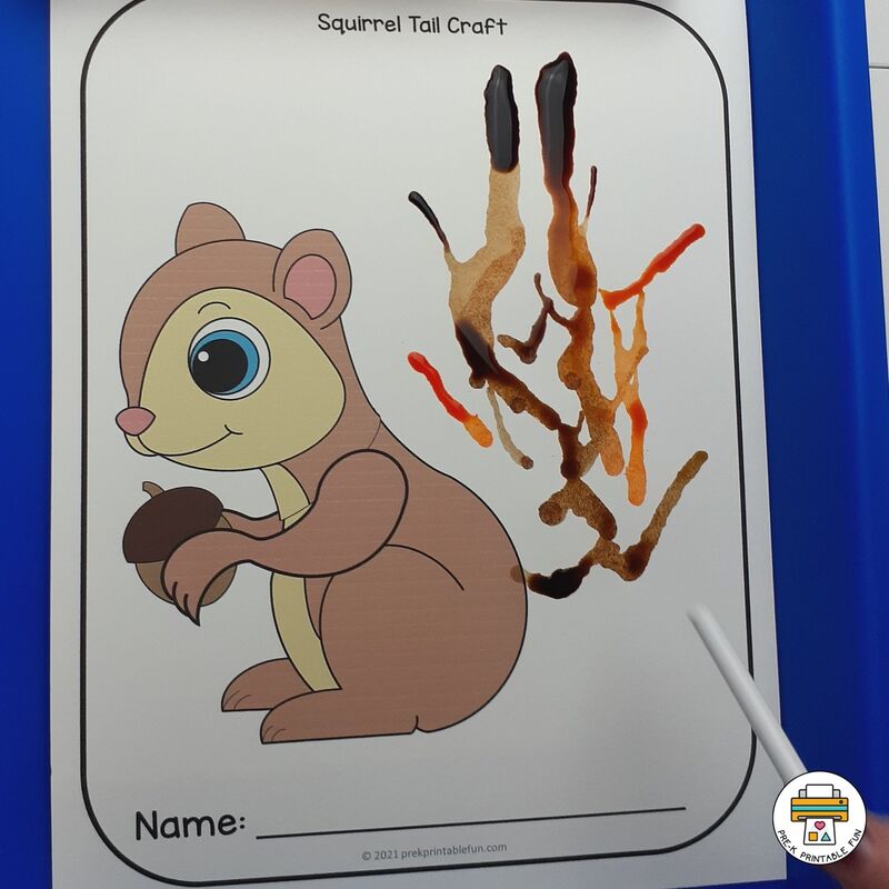 Squirrel Tail Blow Art Craft Template 
