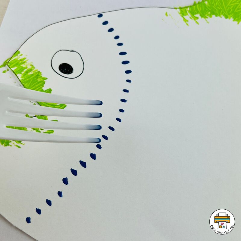 Striped Fish Fork Painting Craft for Preschoolers