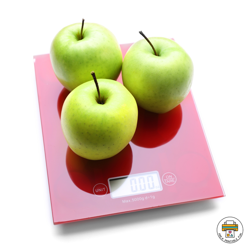 Weigh apples on a scale