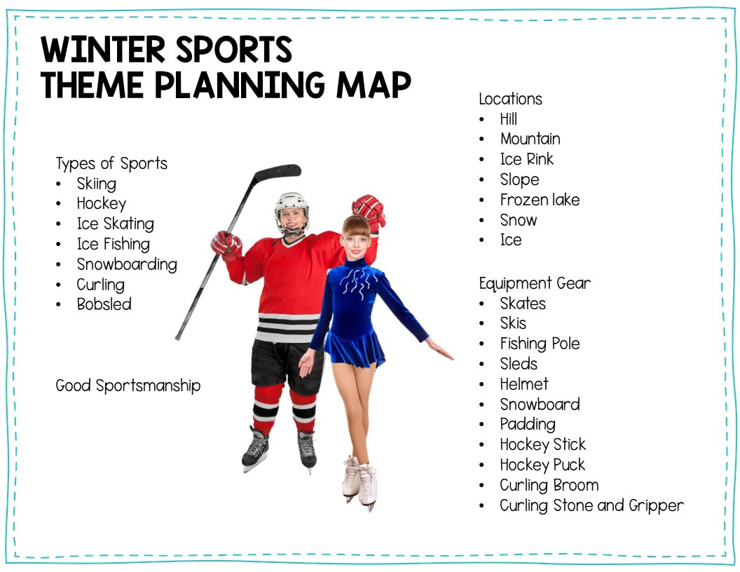 Free Winter Sports Preschool Theme Map